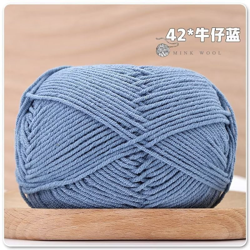 4ply Milk Cotton Hand Knitting/Crochet Cotton Yarn for Scarf/Sweater/Hat Benang Kait Milk Cotton Combed Milk Cotton 精梳棉