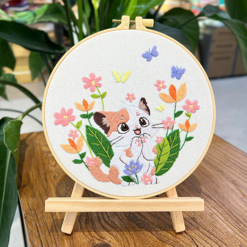 Embroidery Kit/ Needlework for Beginner/ Set Sulaman Tangan /DIY cross stitch set / Embroidery Material Kit Cats