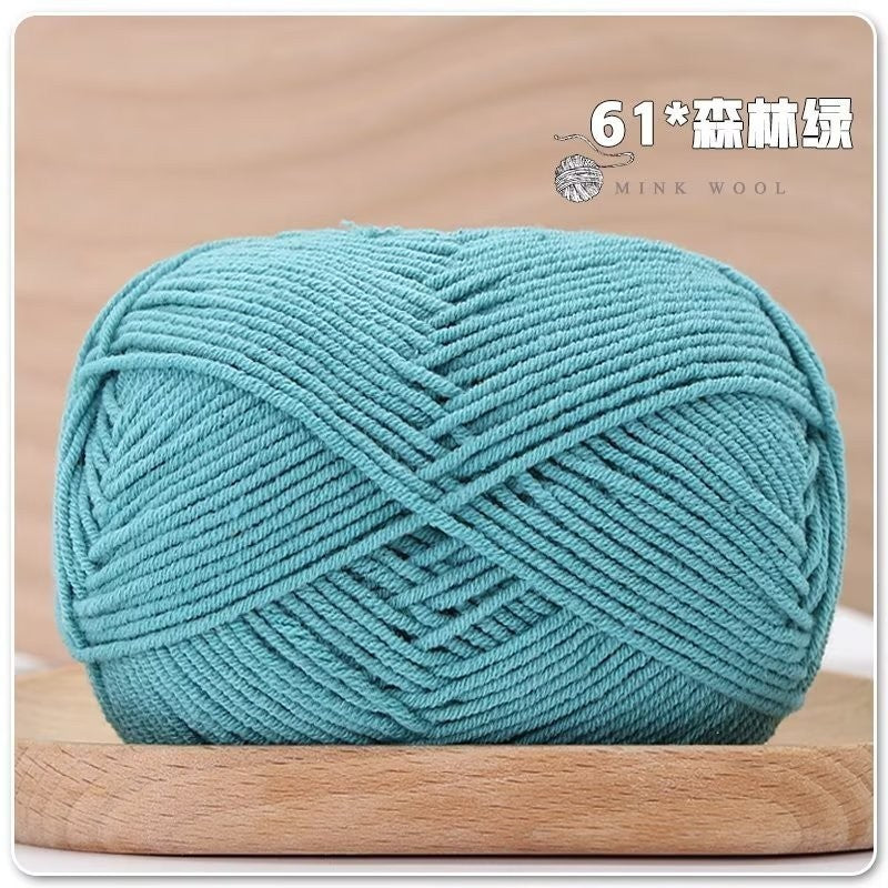 4ply Milk Cotton Hand Knitting/Crochet Cotton Yarn for Scarf/Sweater/Hat Benang Kait Milk Cotton Combed Milk Cotton 精梳棉