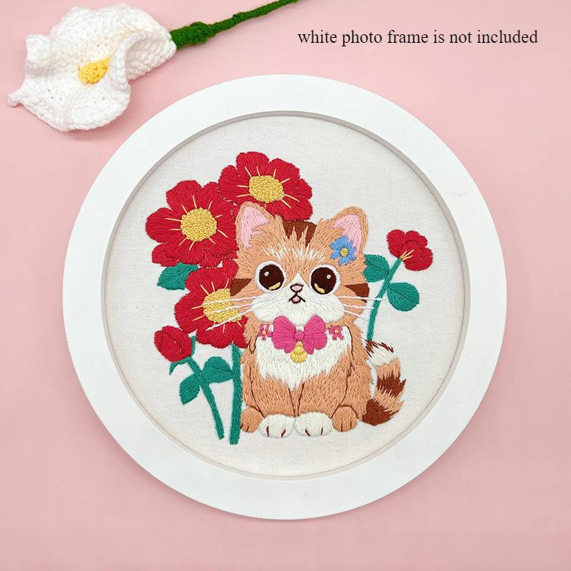 Embroidery Kit/ Needlework for Beginner/ Set Sulaman Tangan /DIY cross stitch set / Embroidery Material Kit Cats