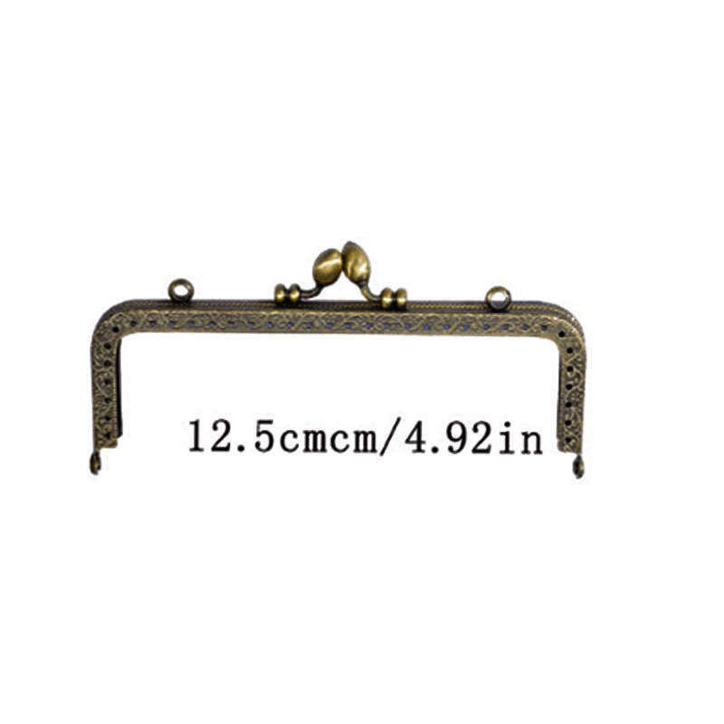 Square Shape Kiss Lock Bronze Colour Wallet Purse Frame DIY Crochet Purse Accessories Sewing Clasp Purse 口金钱包包包配件