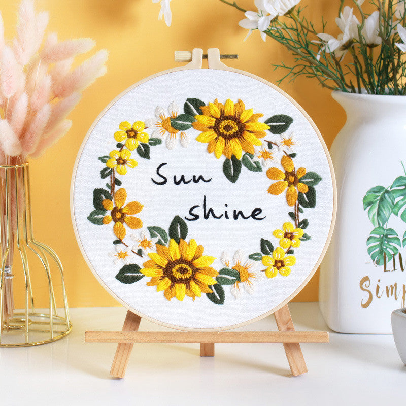 Embroidery Kit/ Needlework for Beginner/ Set Sulaman Tangan /DIY cross stitch set / Embroidery Material Kit Flower
