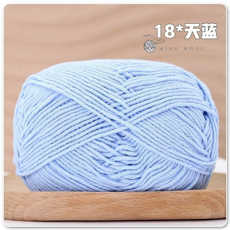 4ply Milk Cotton Hand Knitting/Crochet Cotton Yarn for Scarf/Sweater/Hat Benang Kait Milk Cotton Combed Milk Cotton 精梳棉