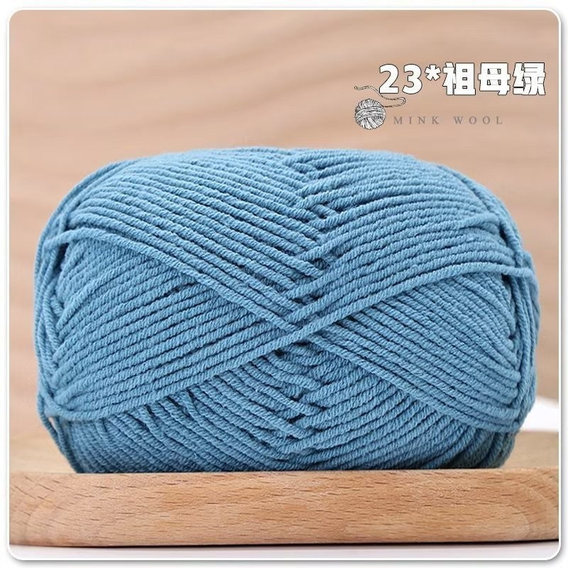 4ply Milk Cotton Hand Knitting/Crochet Cotton Yarn for Scarf/Sweater/Hat Benang Kait Milk Cotton Combed Milk Cotton 精梳棉