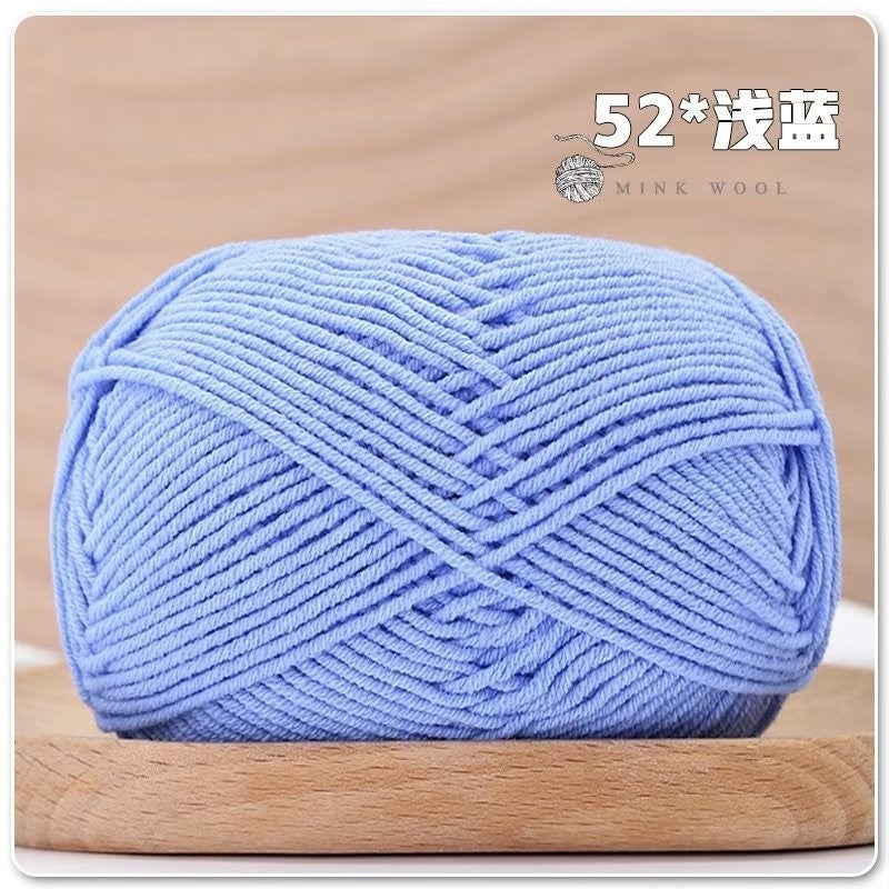 4ply Milk Cotton Hand Knitting/Crochet Cotton Yarn for Scarf/Sweater/Hat Benang Kait Milk Cotton Combed Milk Cotton 精梳棉