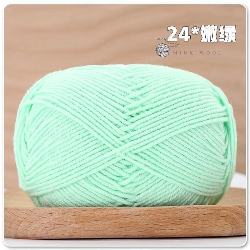 4ply Milk Cotton Hand Knitting/Crochet Cotton Yarn for Scarf/Sweater/Hat Benang Kait Milk Cotton Combed Milk Cotton 精梳棉