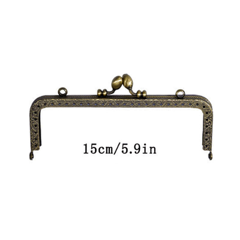 Square Shape Kiss Lock Bronze Colour Wallet Purse Frame DIY Crochet Purse Accessories Sewing Clasp Purse 口金钱包包包配件