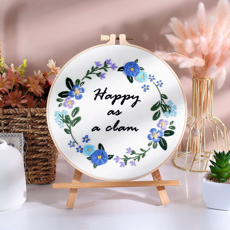 Embroidery Kit/ Needlework for Beginner/ Set Sulaman Tangan /DIY cross stitch set / Embroidery Material Kit Flower