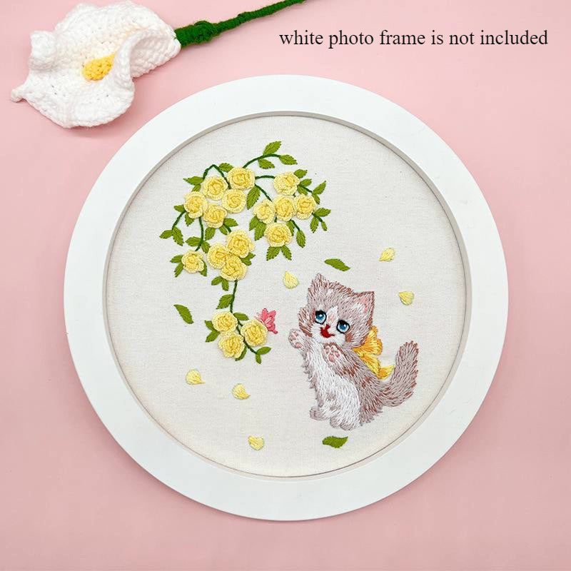 Embroidery Kit/ Needlework for Beginner/ Set Sulaman Tangan /DIY cross stitch set / Embroidery Material Kit Cats