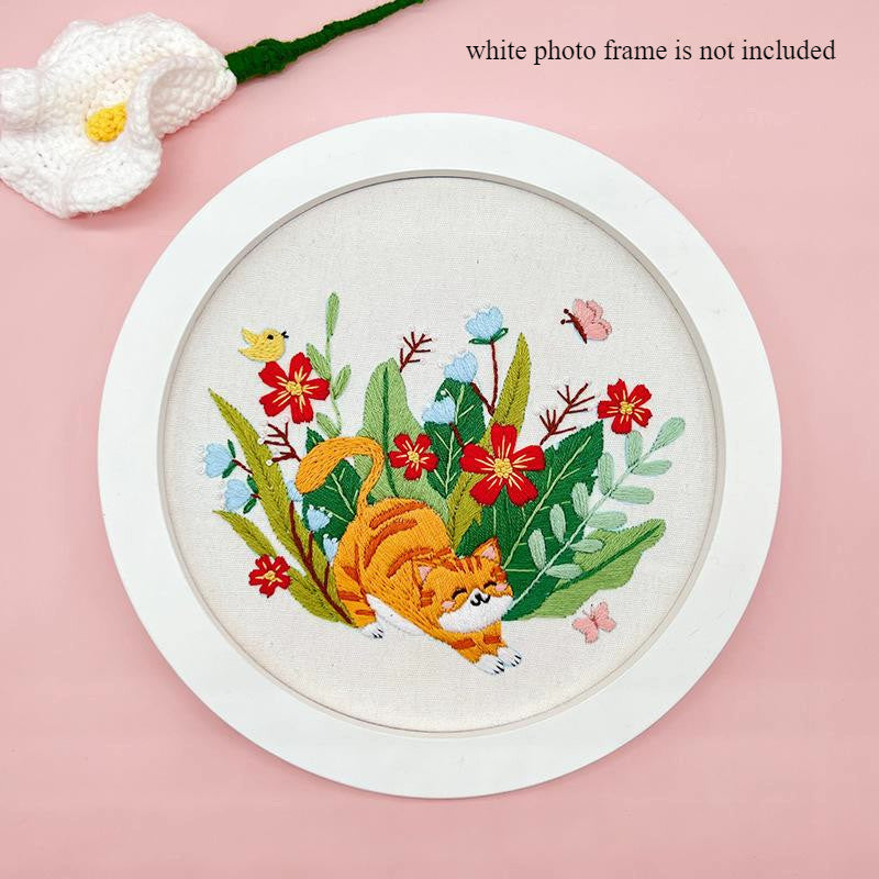 Embroidery Kit/ Needlework for Beginner/ Set Sulaman Tangan /DIY cross stitch set / Embroidery Material Kit Cats