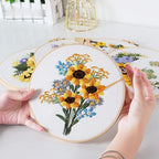 Embroidery Kit/ Needlework for Beginner/ Set Sulaman Tangan /DIY cross stitch set / Embroidery Material Kit Flower