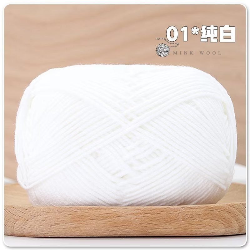 4ply Milk Cotton Hand Knitting/Crochet Cotton Yarn for Scarf/Sweater/Hat Benang Kait Milk Cotton Combed Milk Cotton 精梳棉