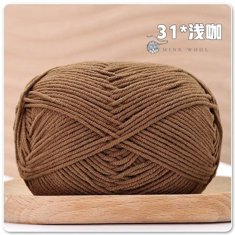 4ply Milk Cotton Hand Knitting/Crochet Cotton Yarn for Scarf/Sweater/Hat Benang Kait Milk Cotton Combed Milk Cotton 精梳棉
