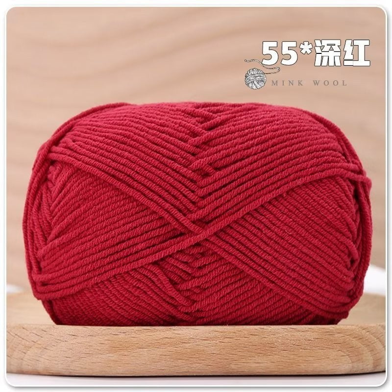 4ply Milk Cotton Hand Knitting/Crochet Cotton Yarn for Scarf/Sweater/Hat Benang Kait Milk Cotton Combed Milk Cotton 精梳棉