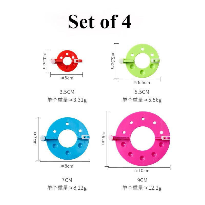 4 sizes DIY Pom Pom Maker/ Fluff Ball Weaver Bobble Craft Plush ball Making Tool/ Yarn Ball Making Tools 绒线器/ 毛线球编制器