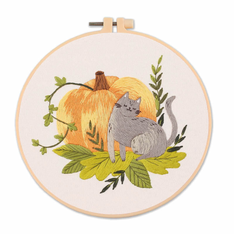 Embroidery Kit/ Needlework for Beginner/ Set Sulaman Tangan /DIY cross stitch set / Embroidery Material Kit Cats
