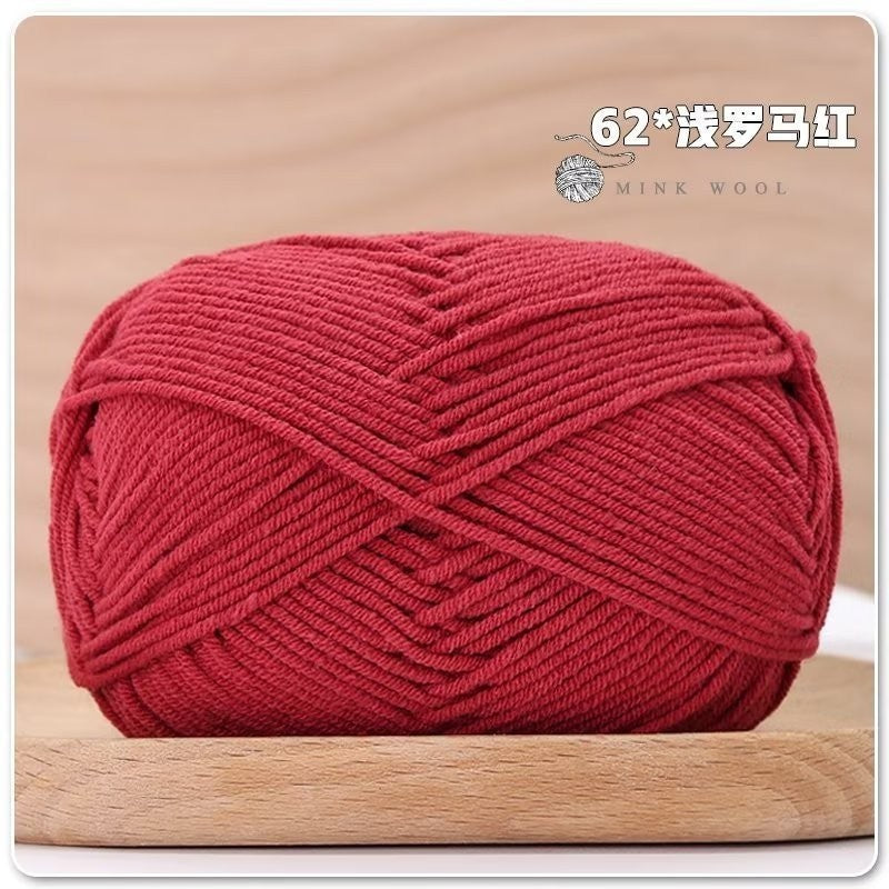 4ply Milk Cotton Hand Knitting/Crochet Cotton Yarn for Scarf/Sweater/Hat Benang Kait Milk Cotton Combed Milk Cotton 精梳棉