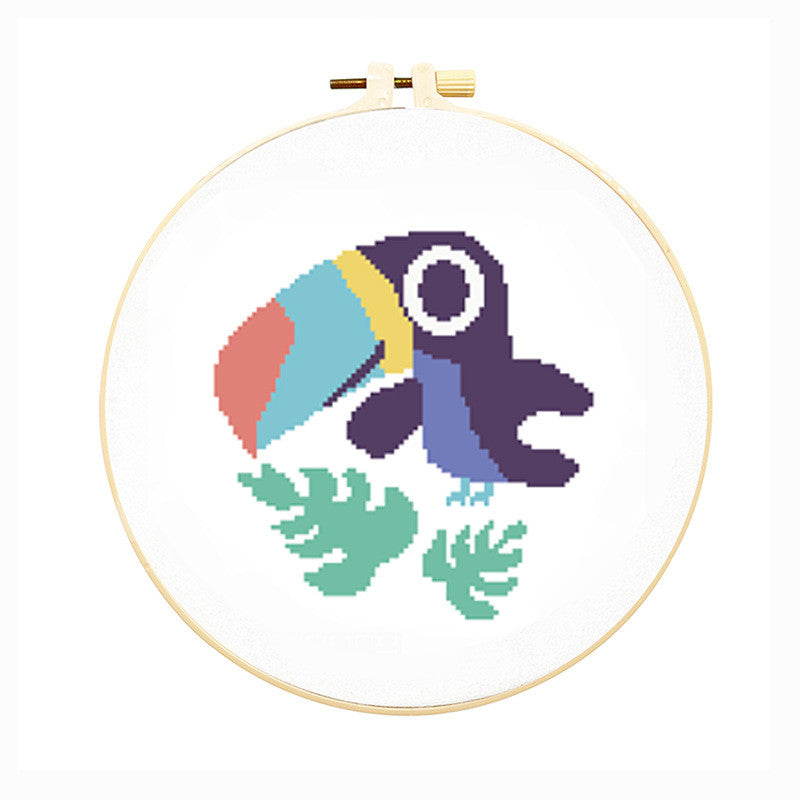 DIY Cross Stitch Kit – Cute Cartoon Wall Hanging | Embroidery | Beginner Practice Kit for Students