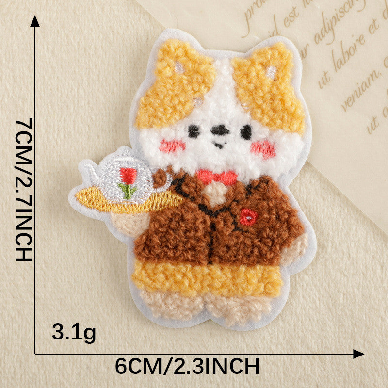 Self-Adhesive Embroidery sticker Patch - Iron on Scarf Label - Bear Sticker Patch