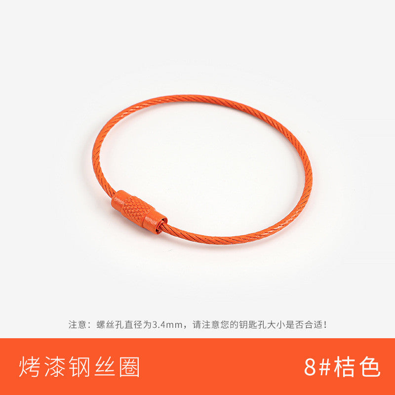 1pcs- Metallic Candy-Colored Painted Steel Wire Key Ring - Keychain- Gelung Gantungan Kunci