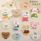 Self-Adhesive Embroidery sticker Patch - Iron on Scarf Label - Bear Sticker Patch