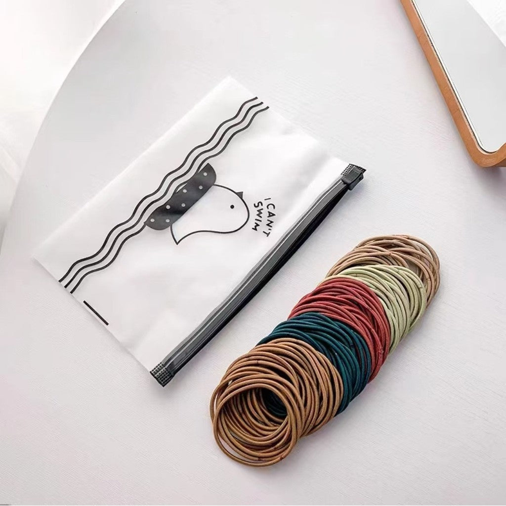 100pcs - Korean Candy Color Hair Ties – Macaron Color Elastic Bands for crochet project