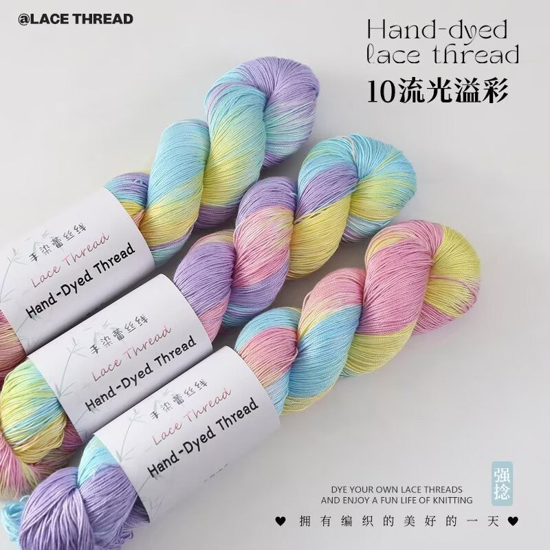Hand-Dyed Gradient Lace Cotton Yarn | Strong Twist Summer Knitting & Crochet Yarn for Summer Shawls & Tops