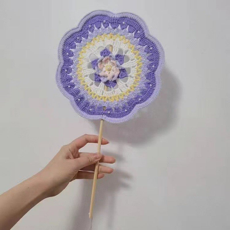 DIY Handmade Crochet Kit | Chinese Style Round Fan | Vintage Yarn Knitting Fan Craft- Pakej DIY Kipas Bulat Gaya Cina