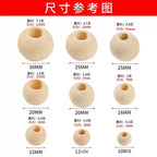 【10pcs】10 - 40mm Large Hole Wooden Beads - Macrame Beads- Natural Round Wood Loose Beads