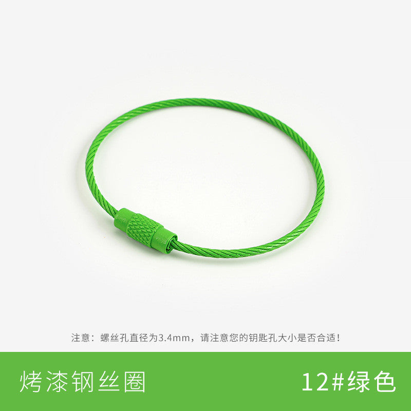 1pcs- Metallic Candy-Colored Painted Steel Wire Key Ring - Keychain- Gelung Gantungan Kunci