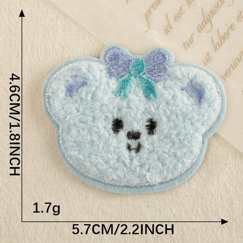 Self-Adhesive Embroidery sticker Patch - Iron on Scarf Label - Bear Sticker Patch