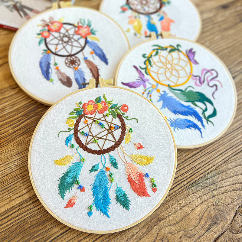 Dream Catcher Embroidery Kit- Material Pack- Needlework-DIY Cross Stitch Set-Set Sulaman Tangan
