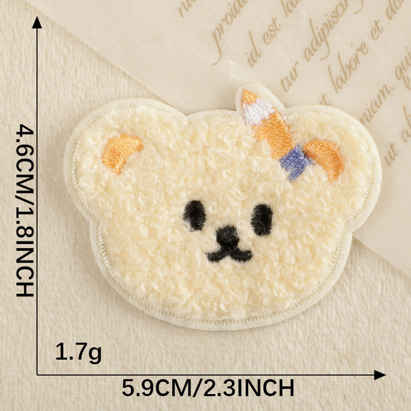 Self-Adhesive Embroidery sticker Patch - Iron on Scarf Label - Bear Sticker Patch