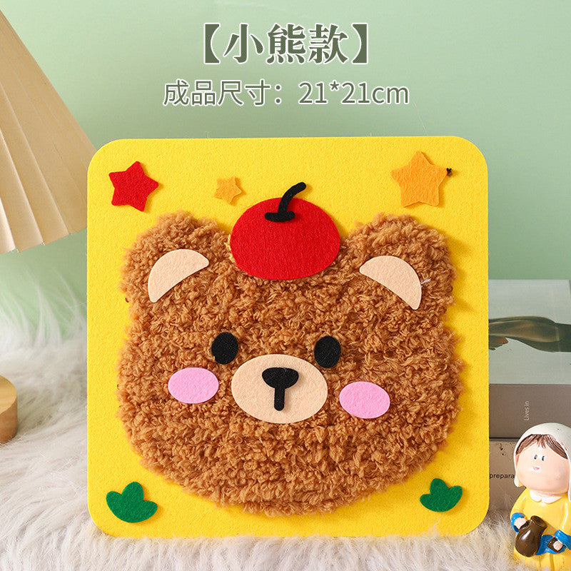 DIY Embroidery Material Kit- Beginner Friendly (3-6 years old)- Creative Hand Sewing Wool Embroidery Set
