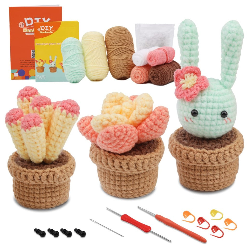Beginner Crochet Material Kit- DIY Crochet Set-Full Knitting Tools- Crochet Starter Kit for Beginner