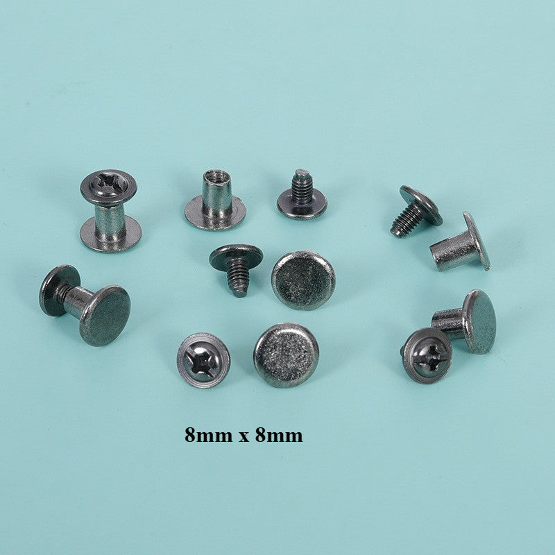 10set Metal Rivets & Screws | Round Studs | DIY Bag & Purse Accessories - Paku Rivet & Skru Logam | Stud Bulat