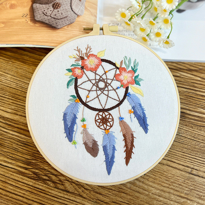 Dream Catcher Embroidery Kit- Material Pack- Needlework-DIY Cross Stitch Set-Set Sulaman Tangan