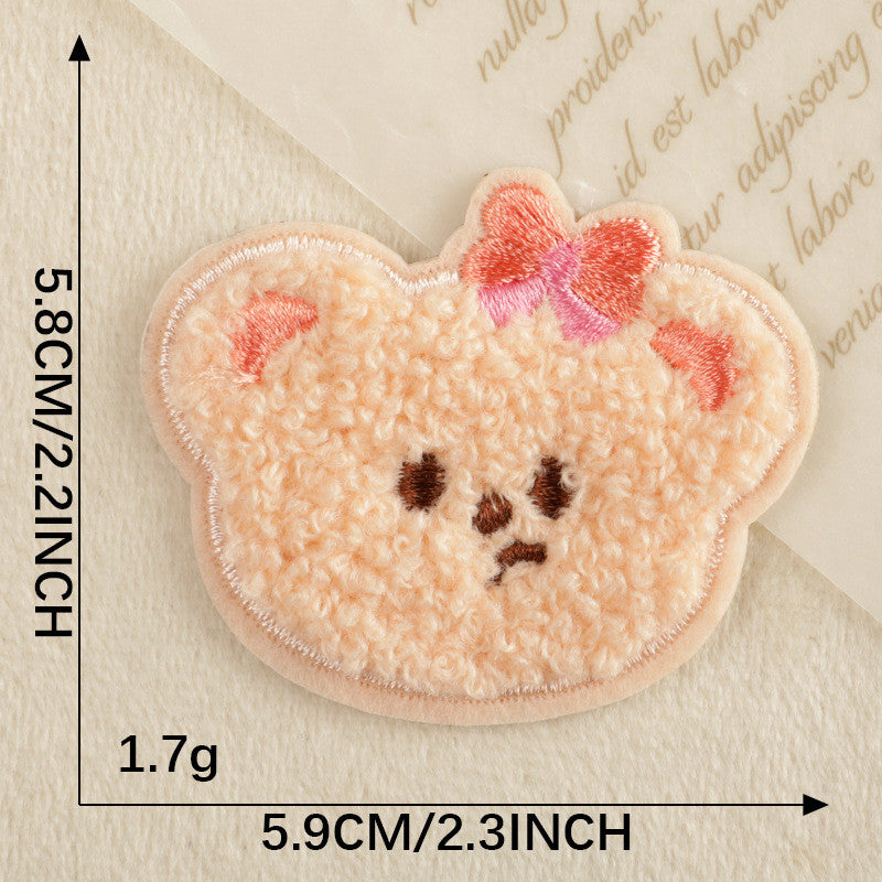 Self-Adhesive Embroidery sticker Patch - Iron on Scarf Label - Bear Sticker Patch