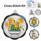 Kids DIY Cross Stitch Kit – Cute Cartoon Wall Hanging | Embroidery | Beginner Practice Kit for Students