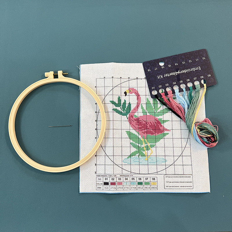 DIY Cross Stitch Kit – Cute Cartoon Wall Hanging | Embroidery | Beginner Practice Kit for Students
