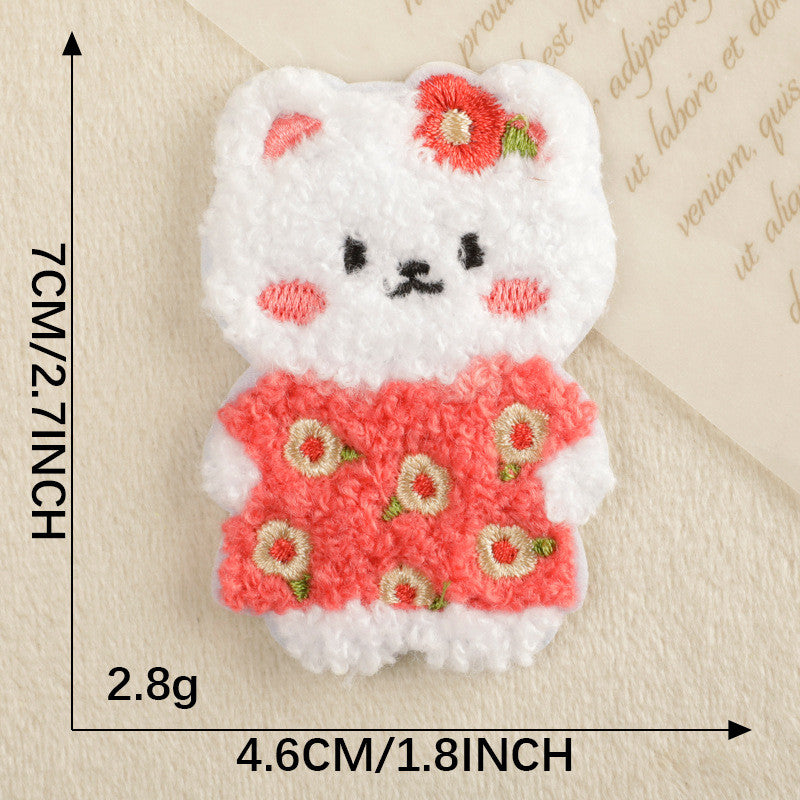 Self-Adhesive Embroidery sticker Patch - Iron on Scarf Label - Bear Sticker Patch