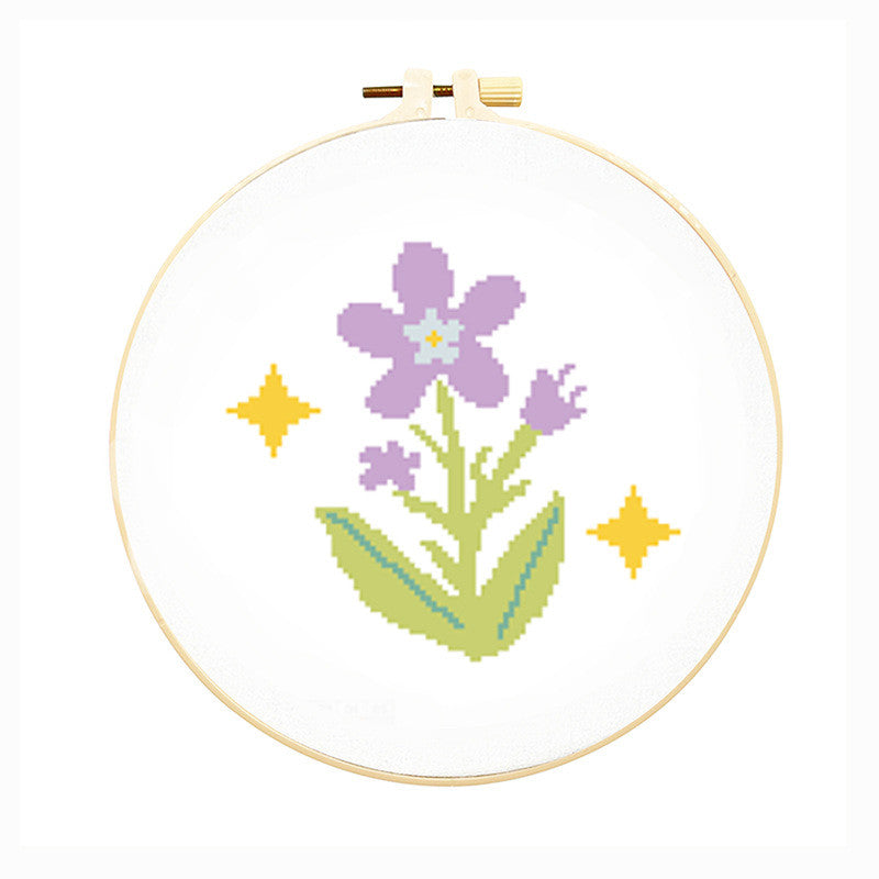 DIY Cross Stitch Kit – Cute Cartoon Wall Hanging | Embroidery | Beginner Practice Kit for Students