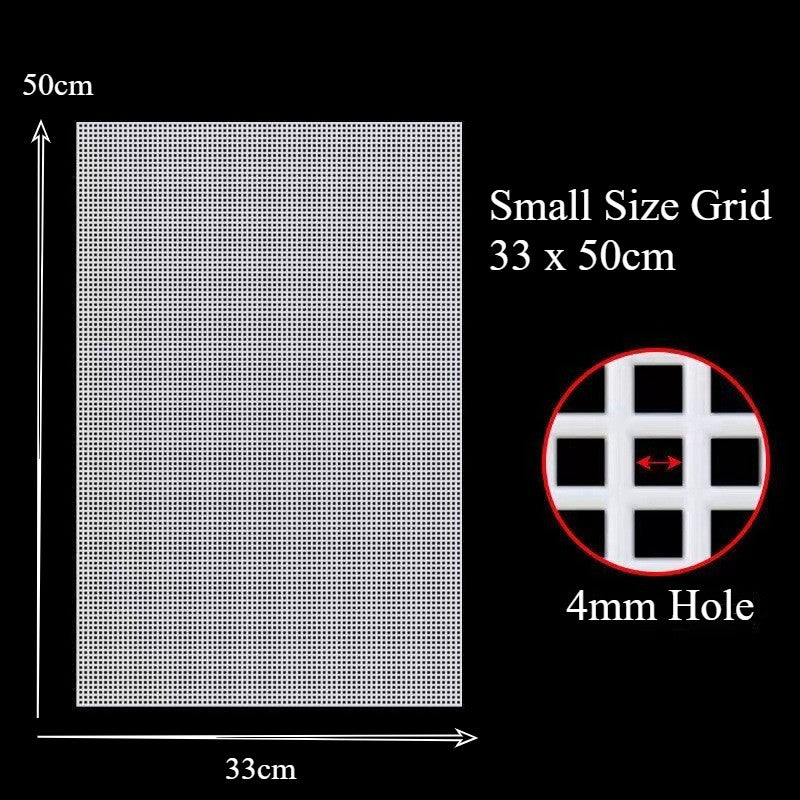 Square Mesh Panel for DIY Crochet Bags & Tissue Boxes – Base Support Grid Board for 3D Embroidery & Handwoven Projects