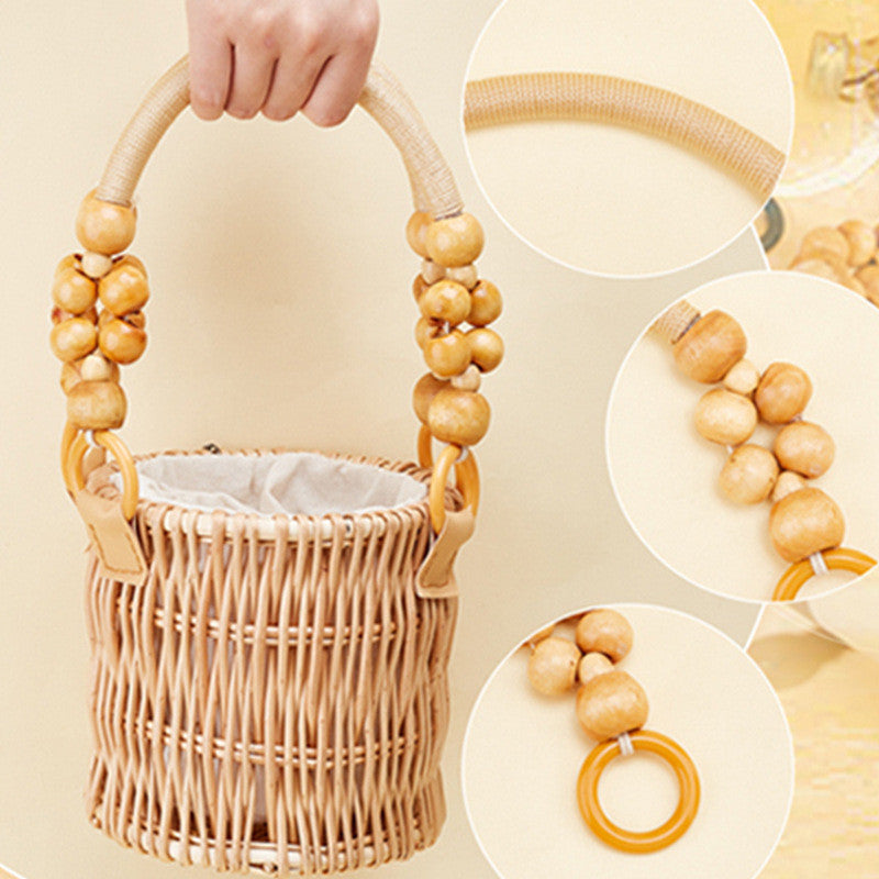 1pc Rope Bag Handle- Wooden Beads Bag Handle- Tali Beg