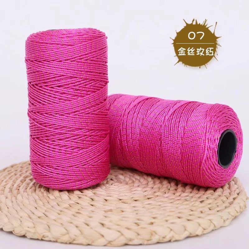 1.5mm Nylon Glitter Yarn | Shiny Nylon Yarn- Benang Kait PP | Multi-Strand Glitter Yarn