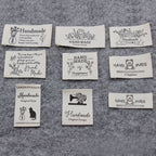 5pcs Cartoon Cute Cotton Handmade Printed Label DIY Handmade Article Collar Label Hair Band Cloth Label Trademark