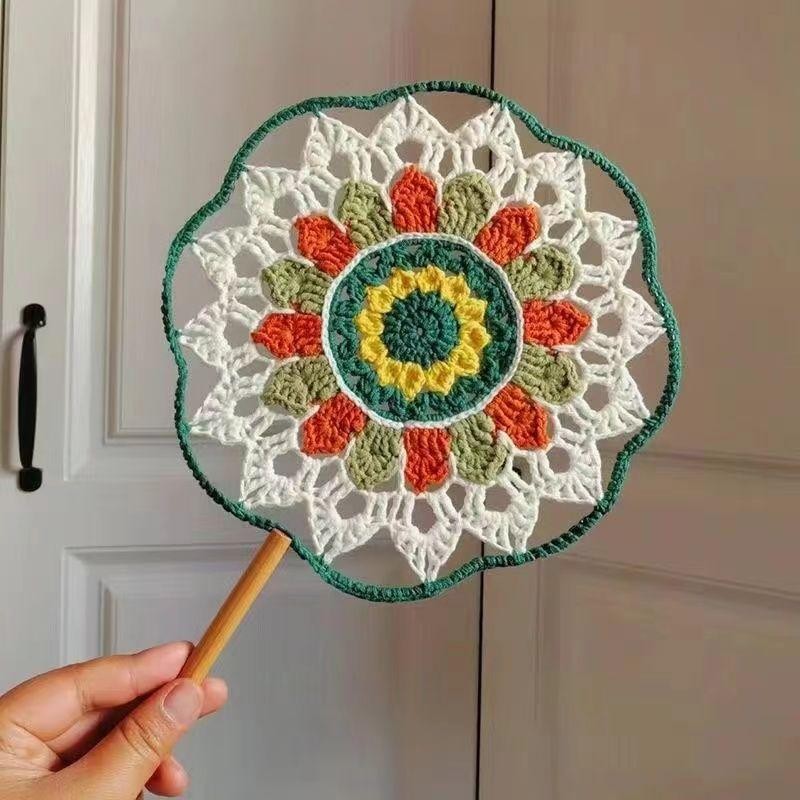 DIY Handmade Crochet Kit | Chinese Style Round Fan | Vintage Yarn Knitting Fan Craft- Pakej DIY Kipas Bulat Gaya Cina