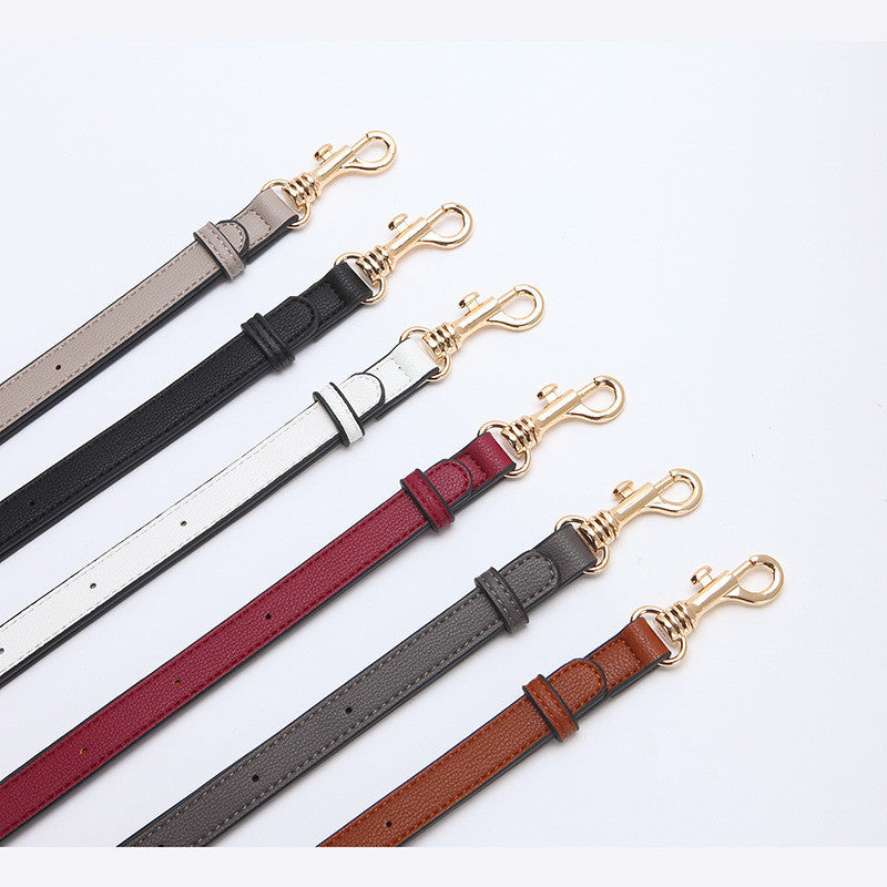 1pc Genuine Leather Bag Strap Adjustable Litchi Texture | Thin Shoulder/ Crossbody Long Strap | Replacement Bag Strap