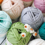 200g Flat Tape Yarn | Polyester Crochet Yarn for Bags & Hats | Ribbon Yarn | Benang Kait Beg