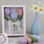 DIY Flower Bouquet Crochet Kit – Handmade Yarn Flower Decoration, Crochet Material Set for Beginners | Handmade Gift